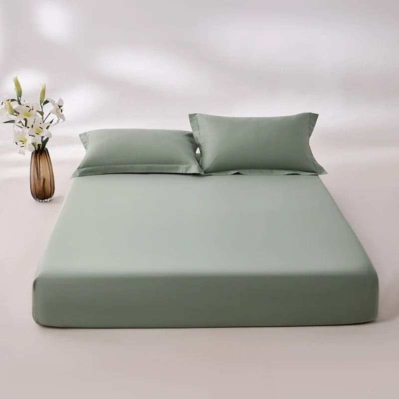 Drap housse 140x190 vert gris