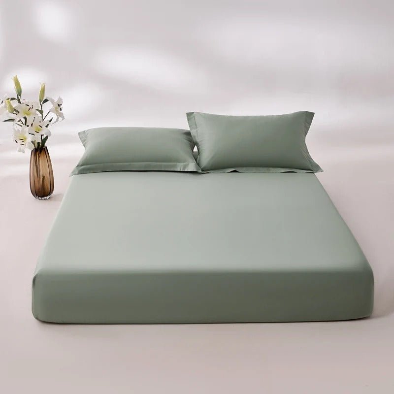 Drap housse 140x190 vert gris