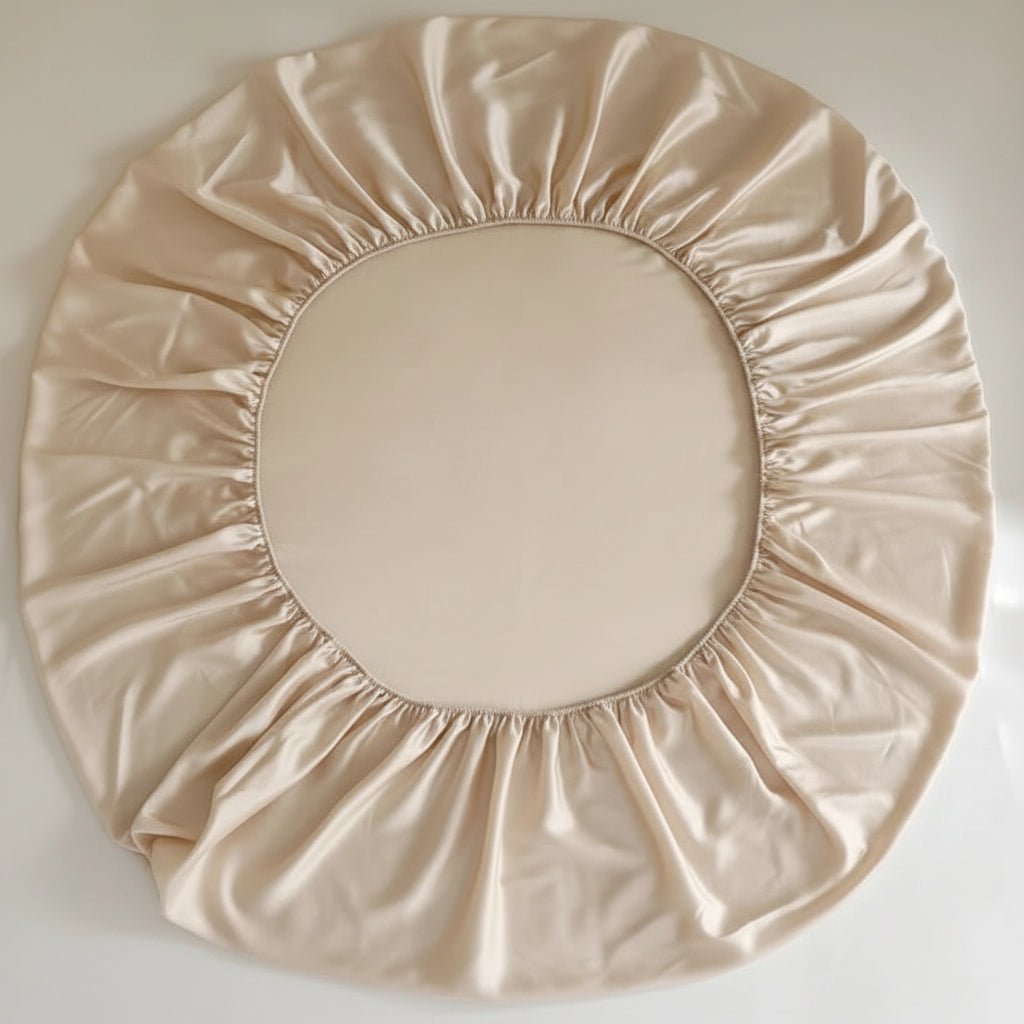 Drap housse en soie beige clair