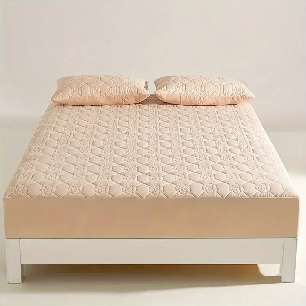 Housse de matelas intĂ©grale douce de couleur pĂȘche