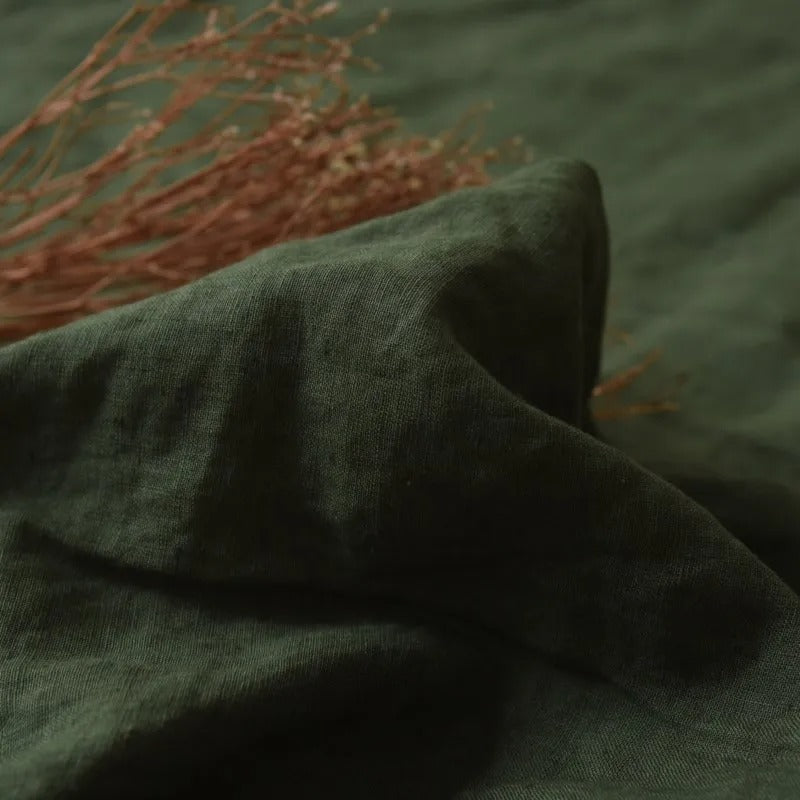 Drap plat en lin vert