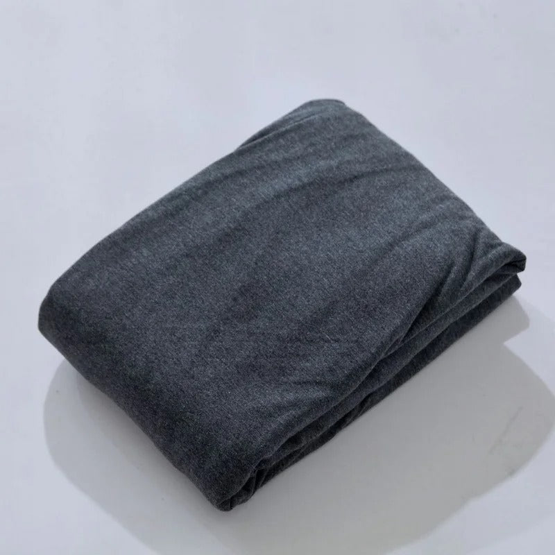 Draps housses jersey gris plié