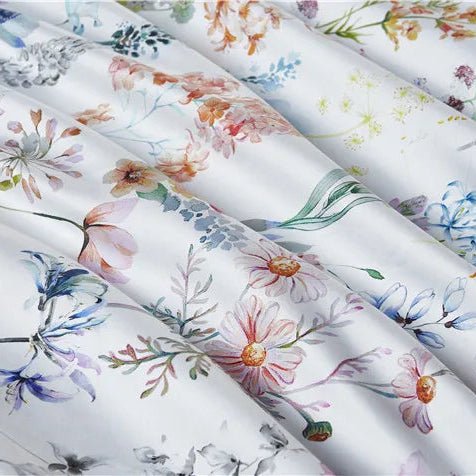 Housse de couette en satin de coton motifs floraux