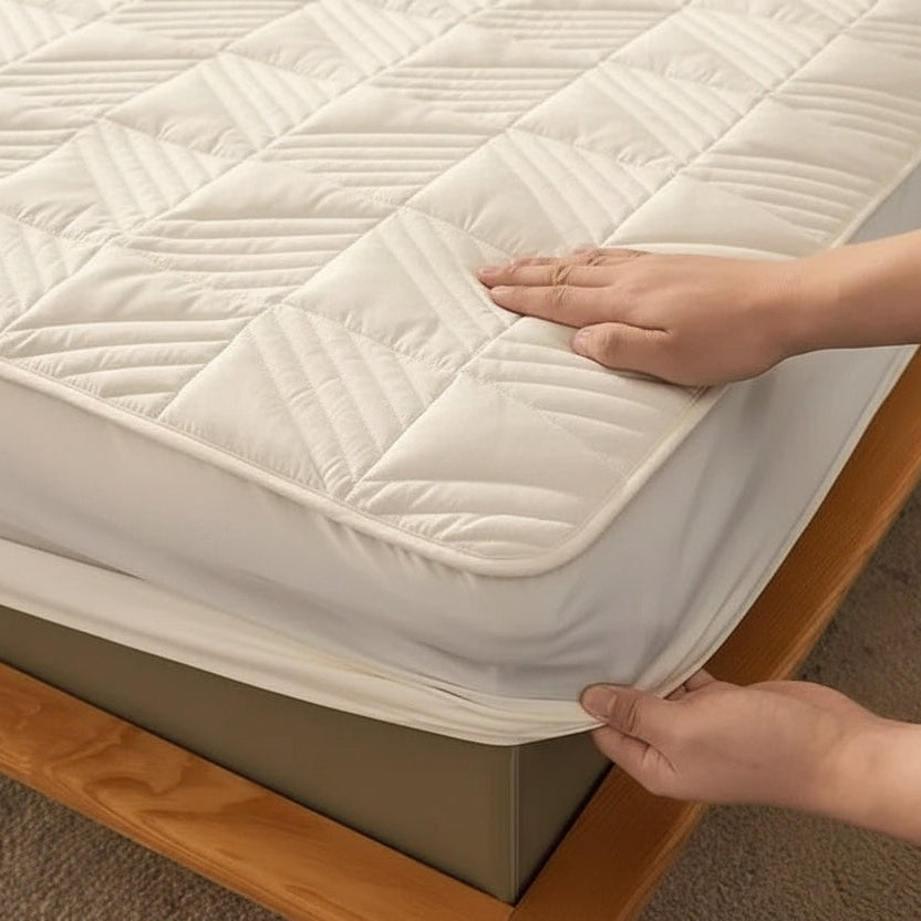 Alèse pour matelas de couleur beige matelassée