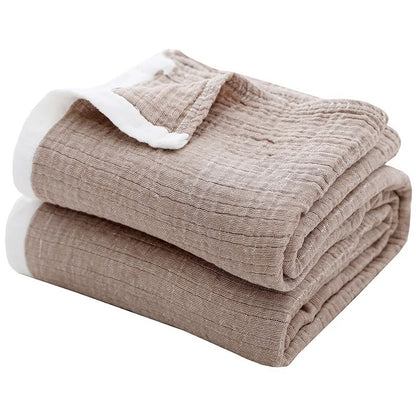 Couverture en coton brune