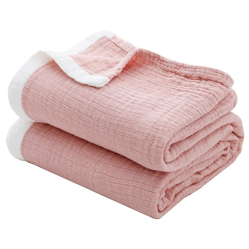 Couverture en coton rose