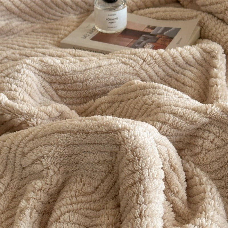 Couvertures en polaire beige 2