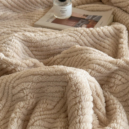 Couvertures en polaire beige 2