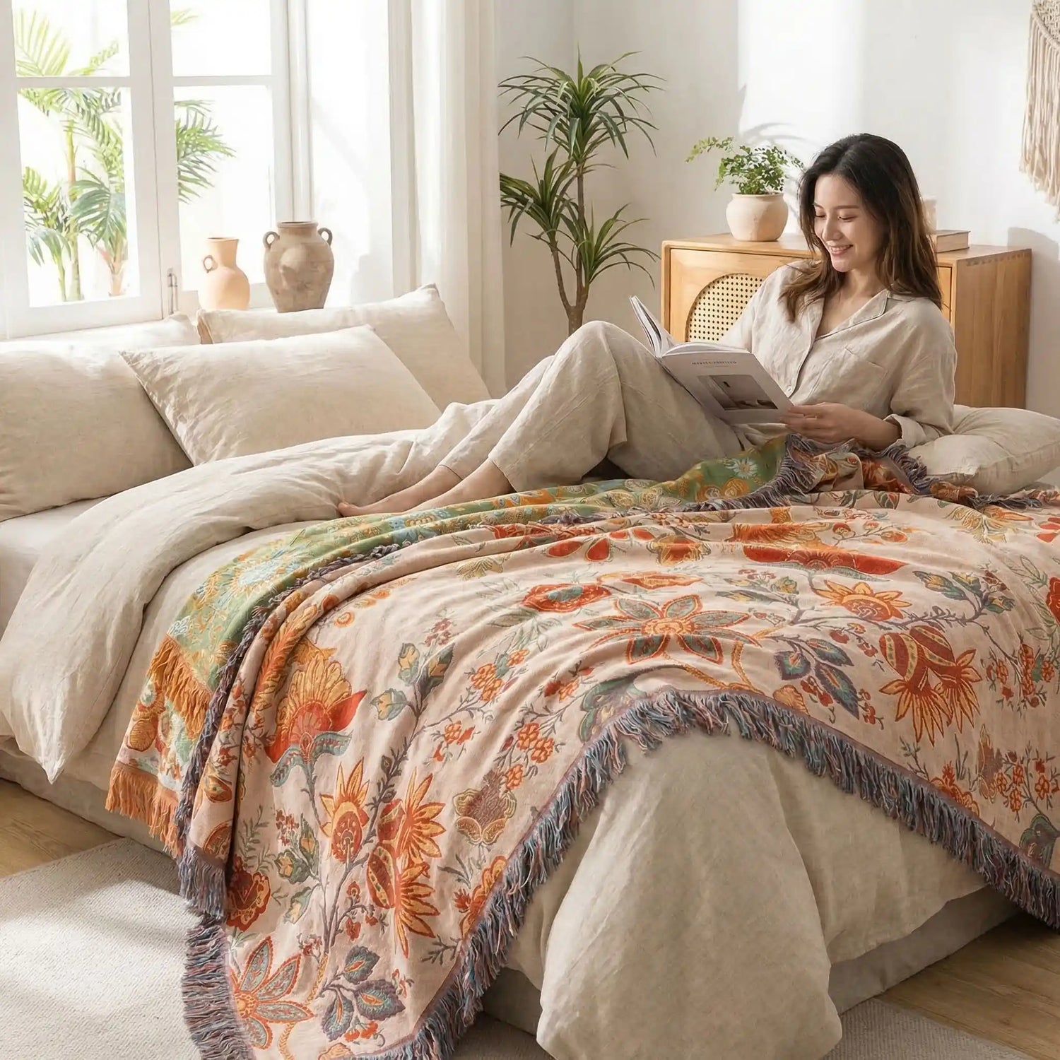 Couvertures et plaids orange femme