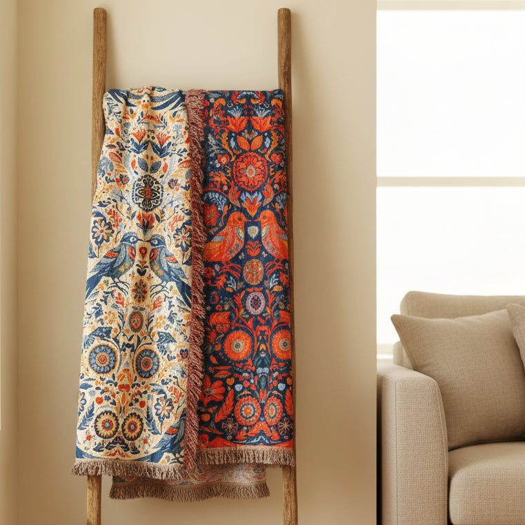 Couvre lits en coton reversible