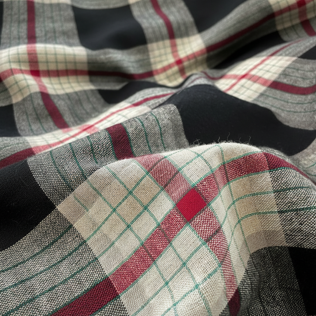 Drap carreau bleu zoom
