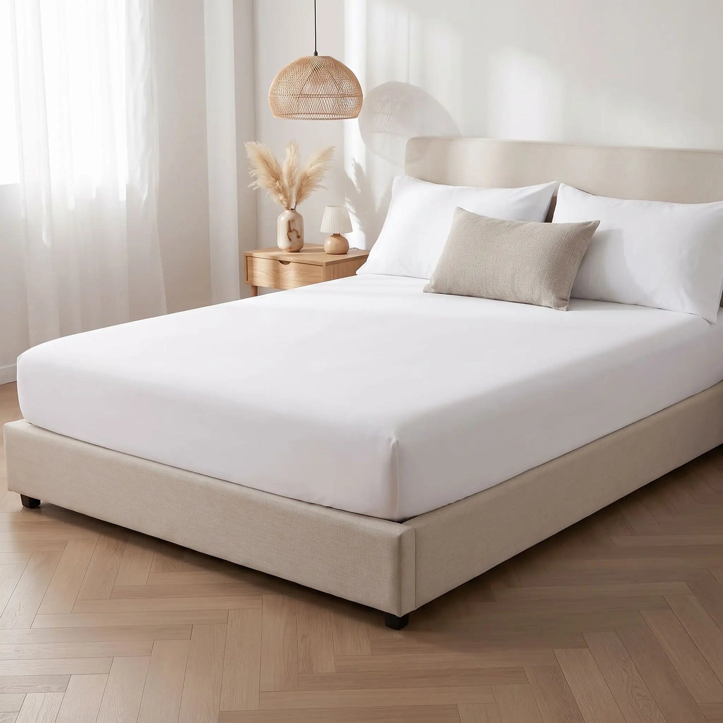 Drap housse 120x190 blanc