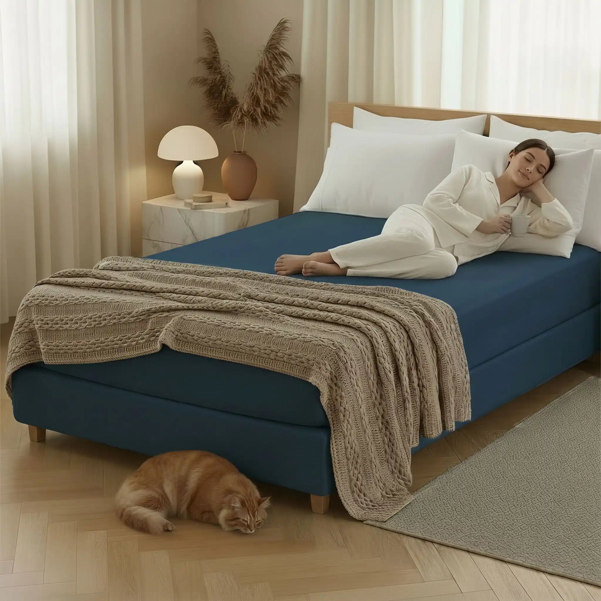 Drap housse 120x190 bleu