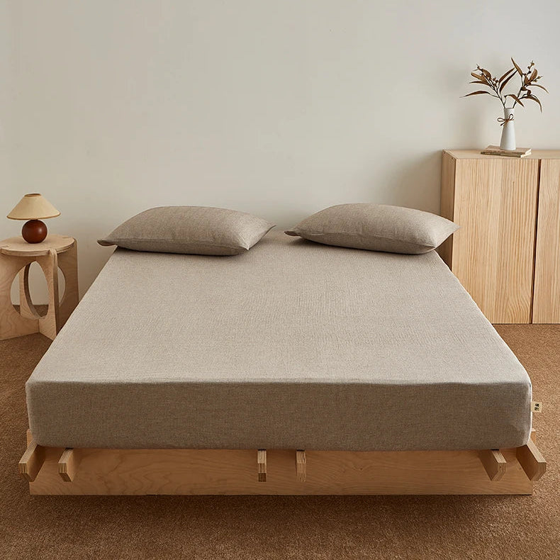 Drap housse 180x200 brun lit