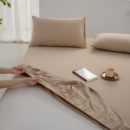 Drap housse 200X200 de couleur beige confortable