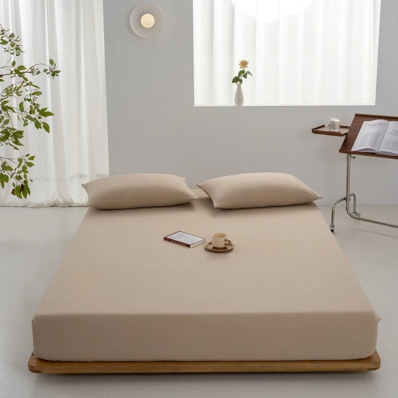 Drap housse 200X200 de couleur beige