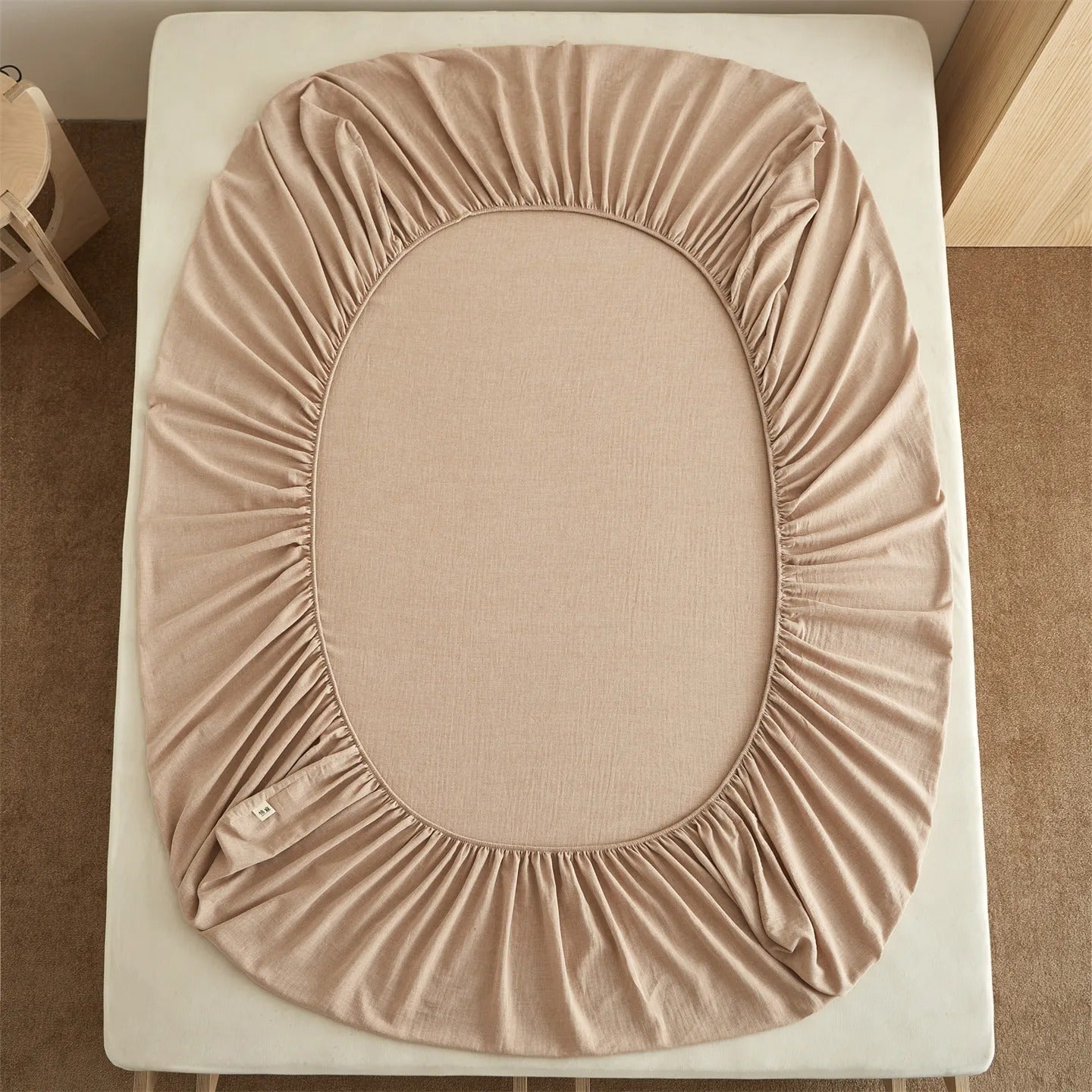Drap housse 180x200 rouille doux