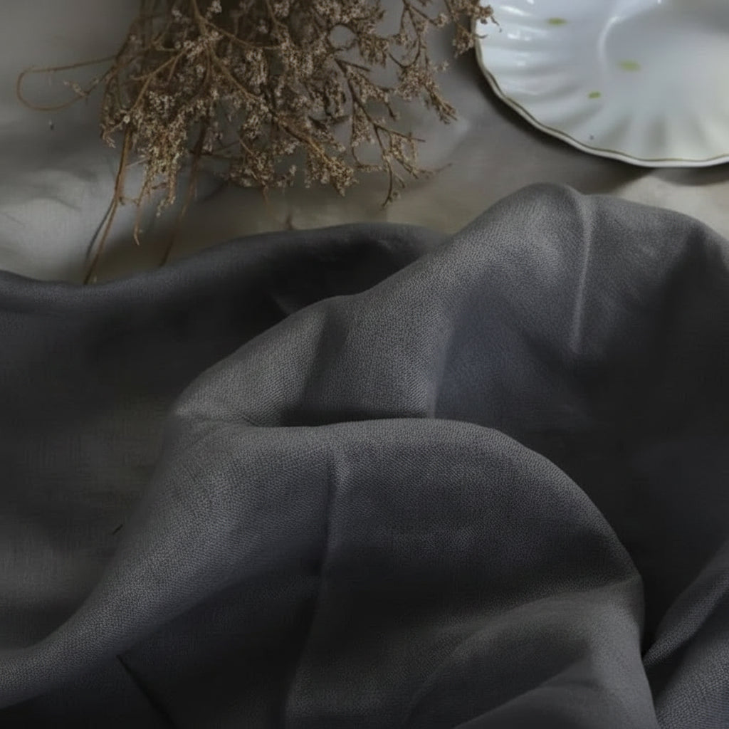 Drap plat lin gris exemple