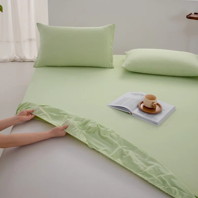 Draps housse vert matcha