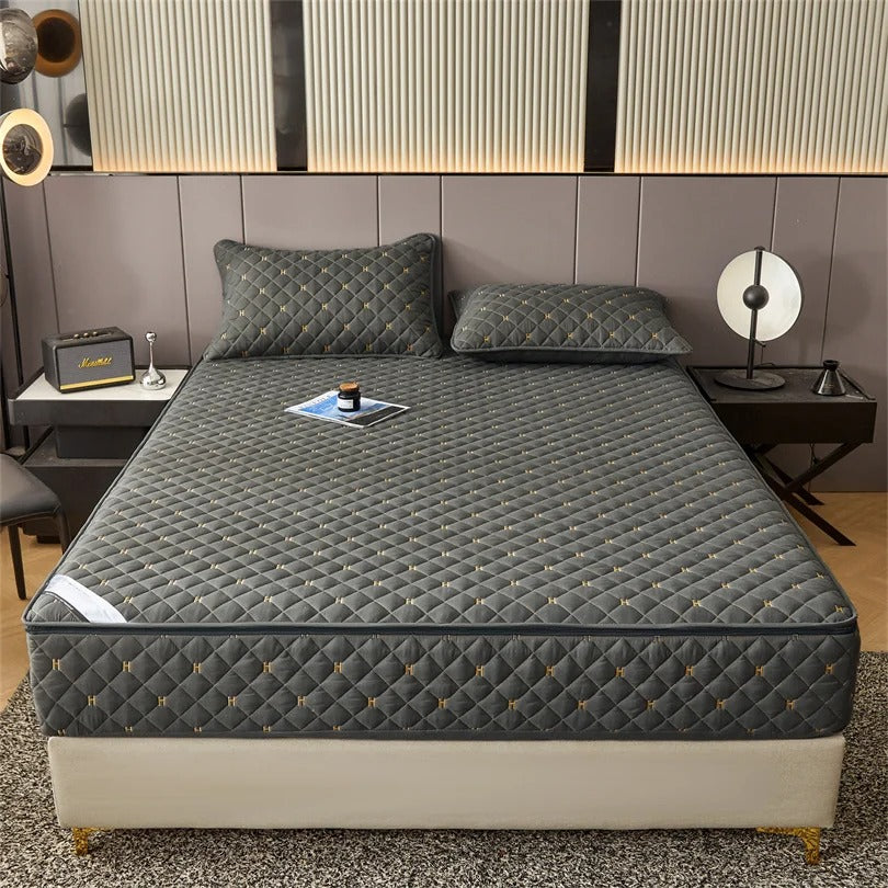 Housse de matelas 140x190 gris foncé