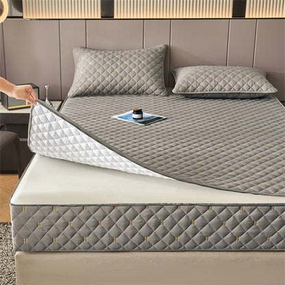 Housse de matelas 140x190 gris pâle