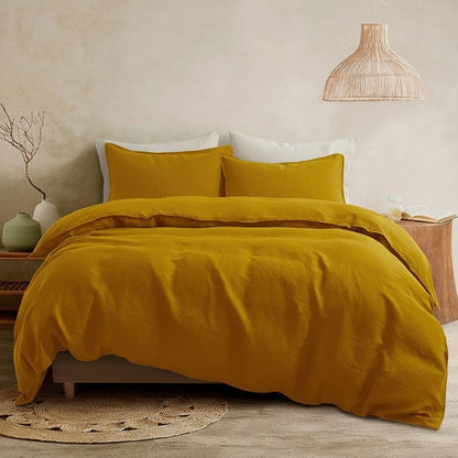 Housses de couette 240 x 220 de couleur ocre