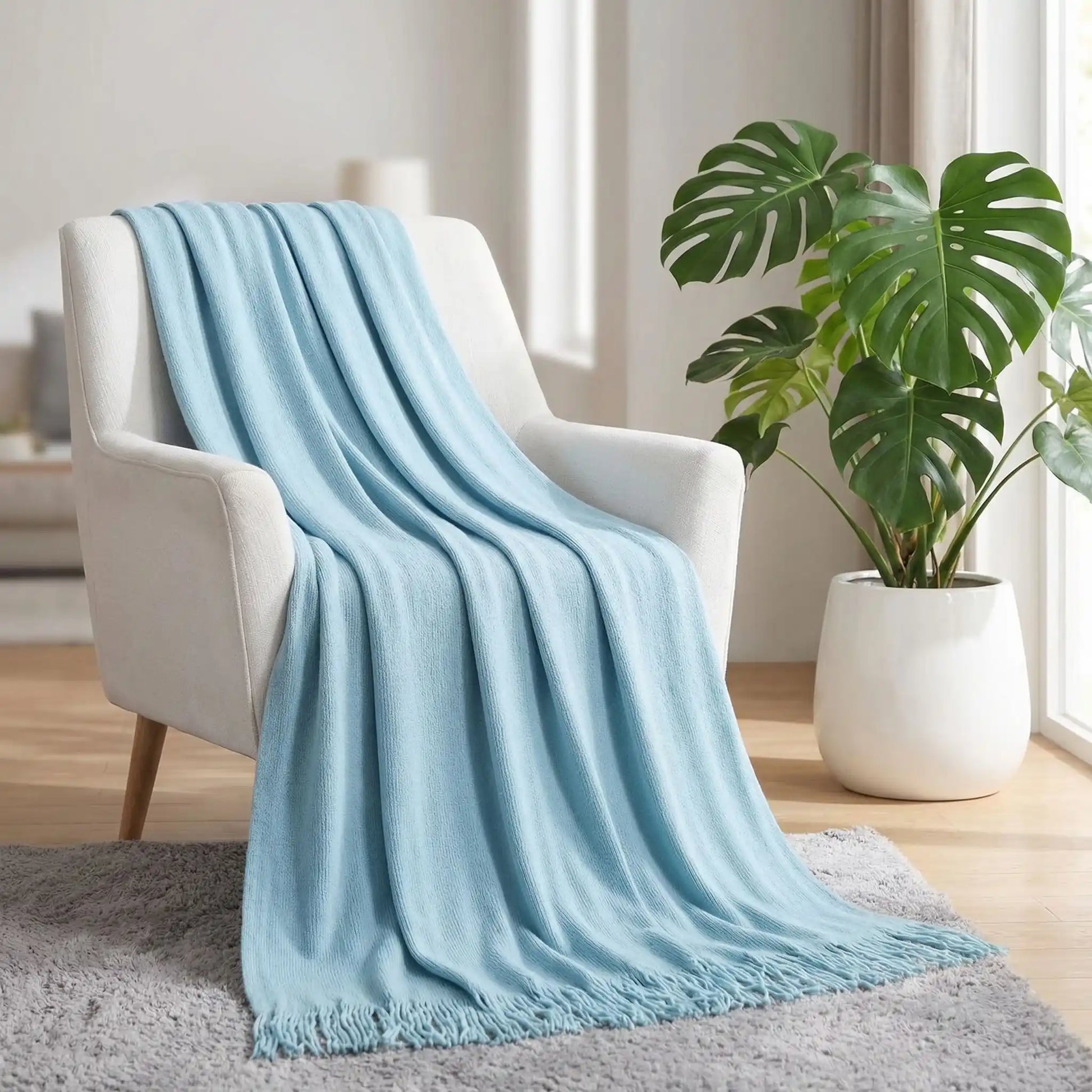 Plaid cocooning bleu