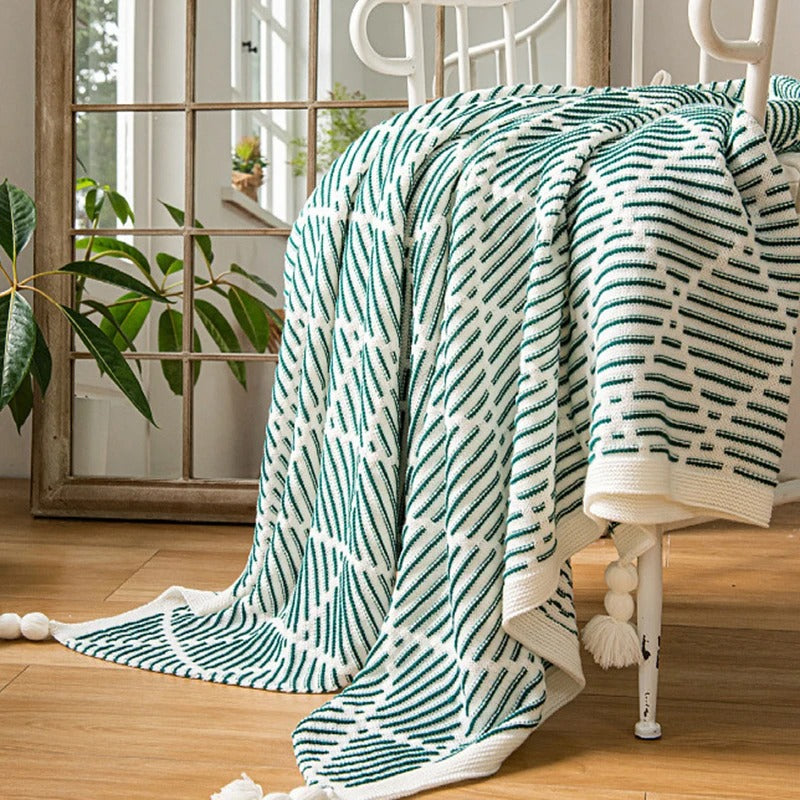 Plaid de lit vert