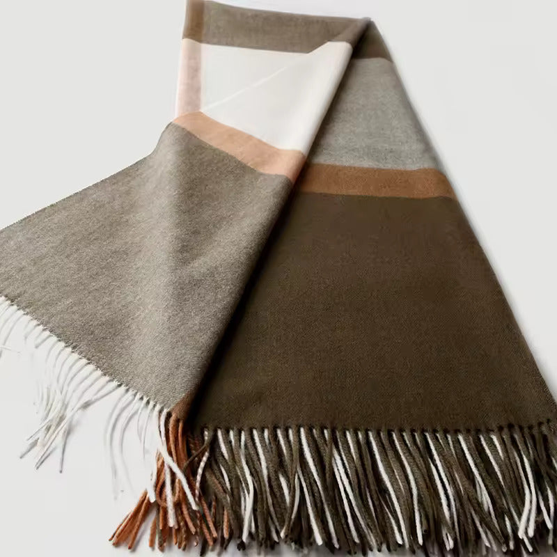 Plaid en laine marron