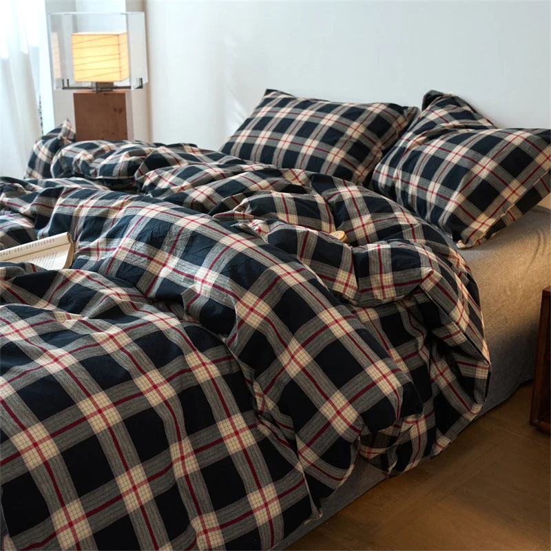 Housse de couette en coton bleu douillet