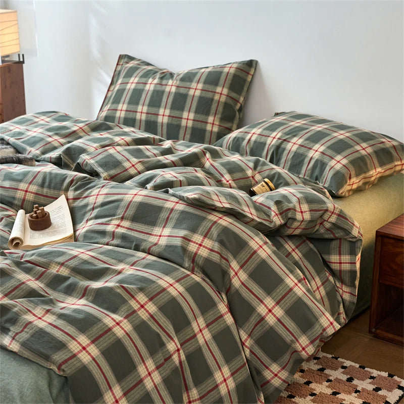 Housse de couette en coton vert confortable