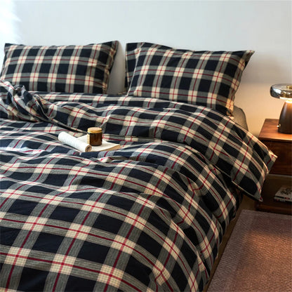 Housse de couette en coton bleu chambre