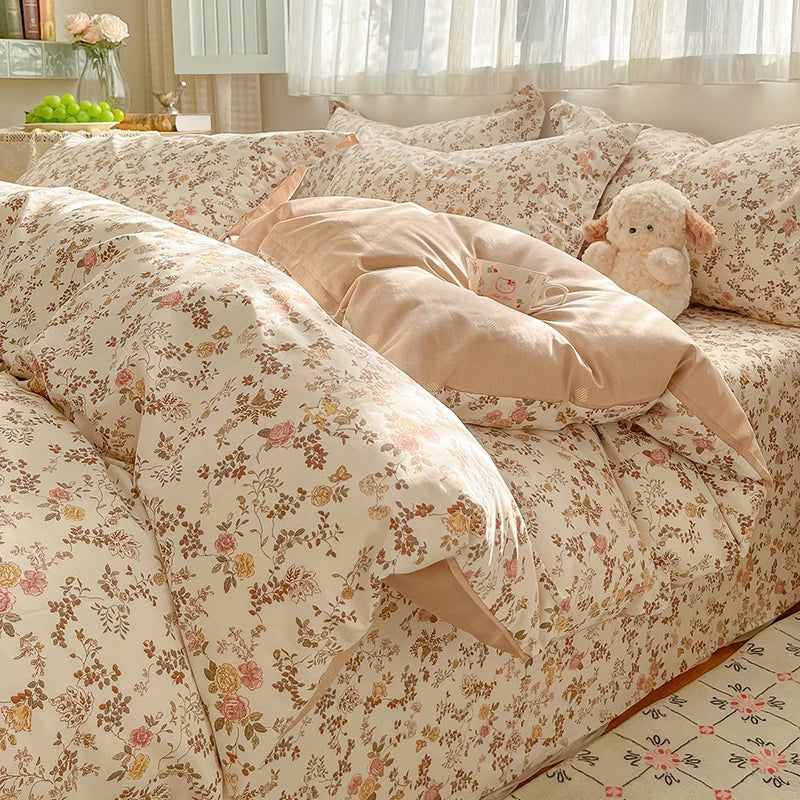 Housse de couette gaze de coton | Charme floral