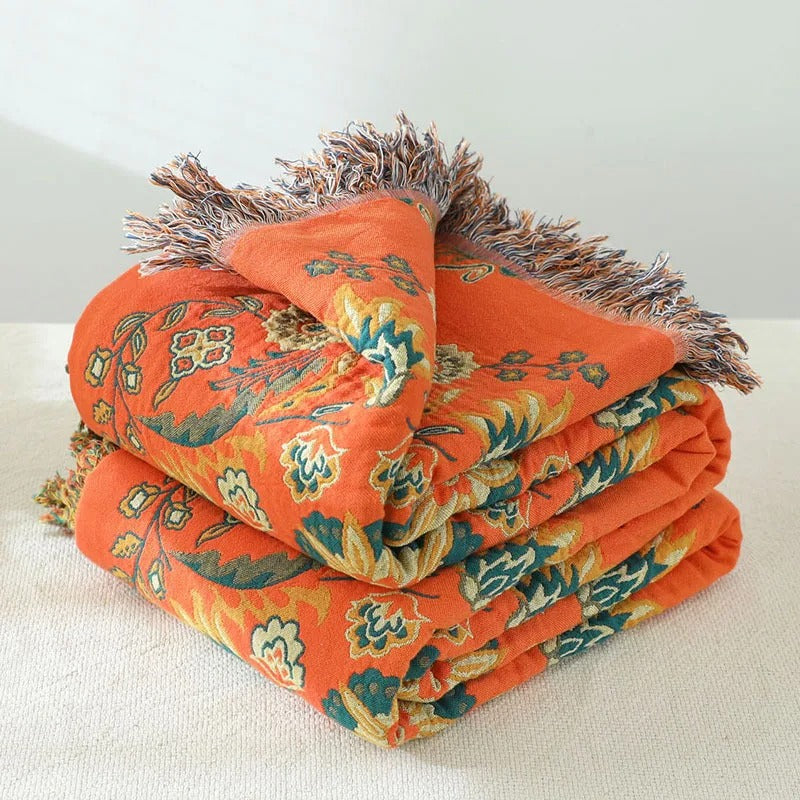 Couverture de lit orange