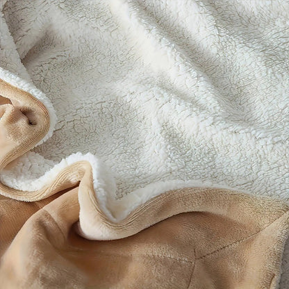 Couverture polaire sherpa beige en zoom