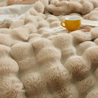 Couverture polaire de luxe beige