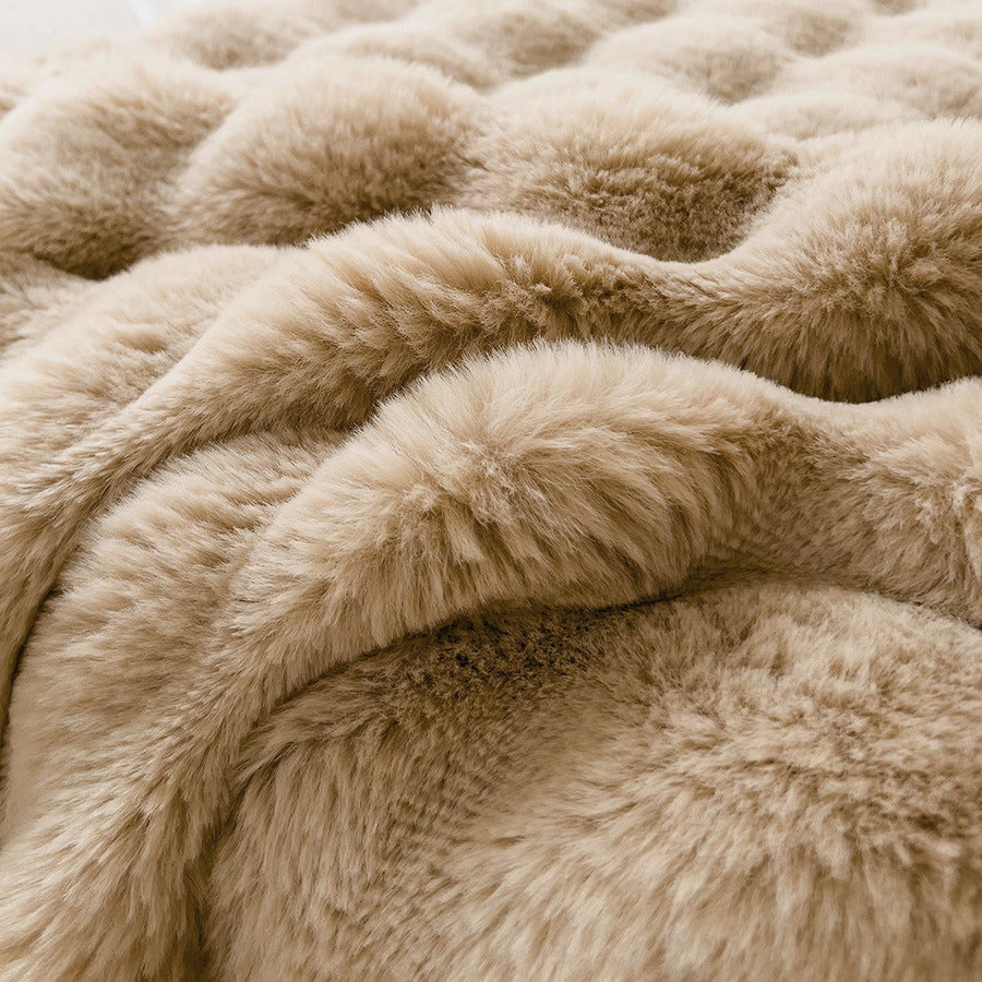 Couverture polaire de luxe beige
