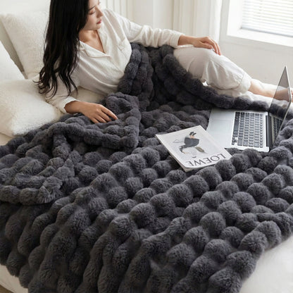 Couverture polaire de luxe grise