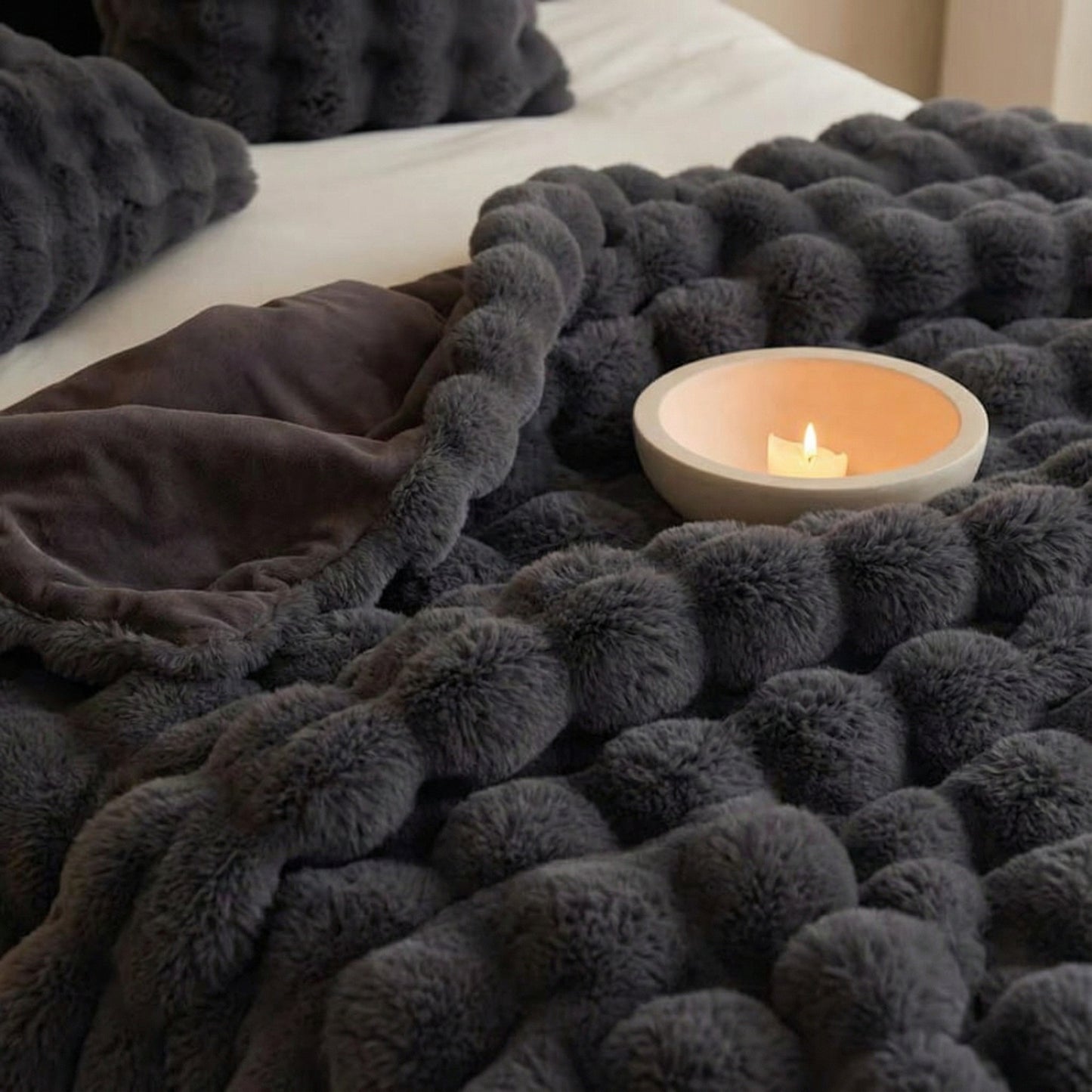 Couverture polaire de luxe grise
