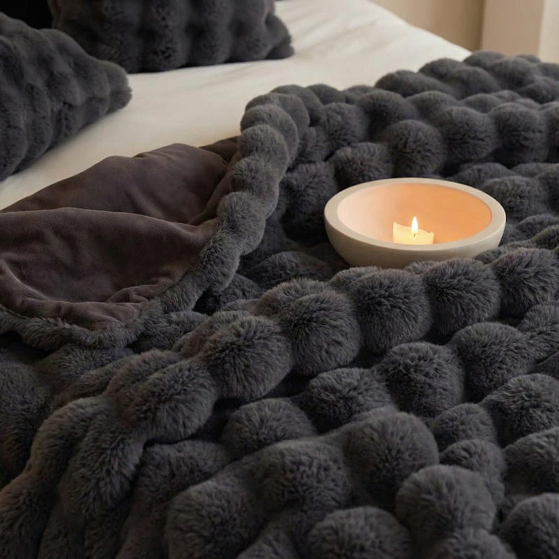 Couverture polaire de luxe grise