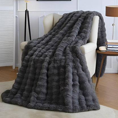 Couverture polaire de luxe grise