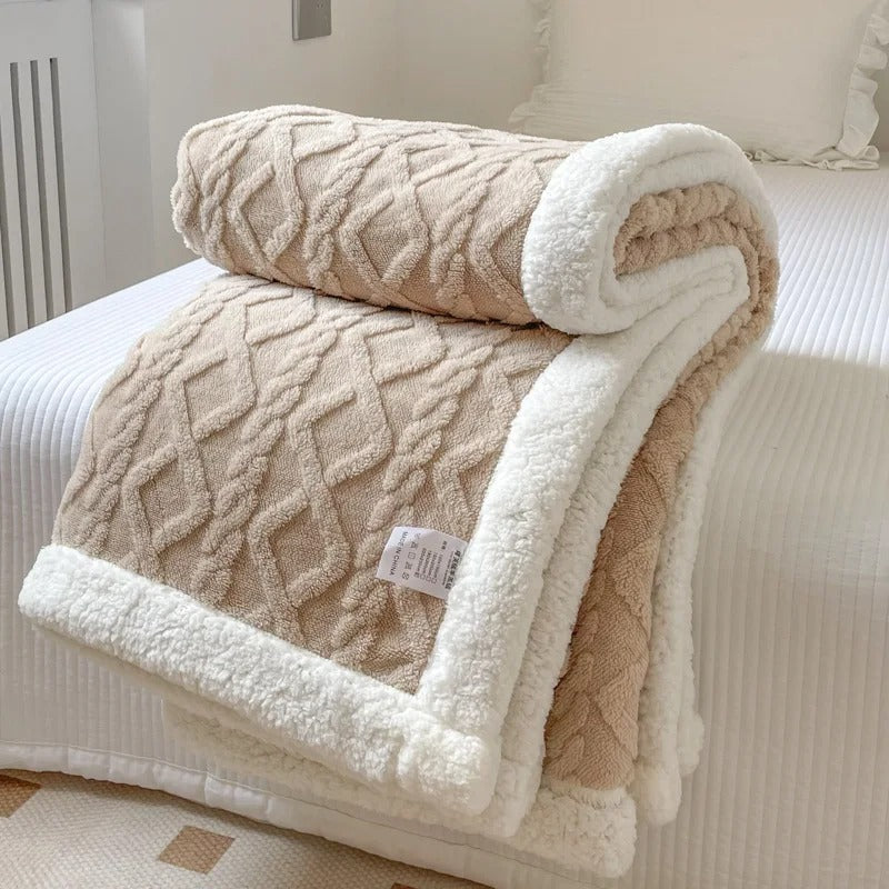 Couverture polaires douceur beige