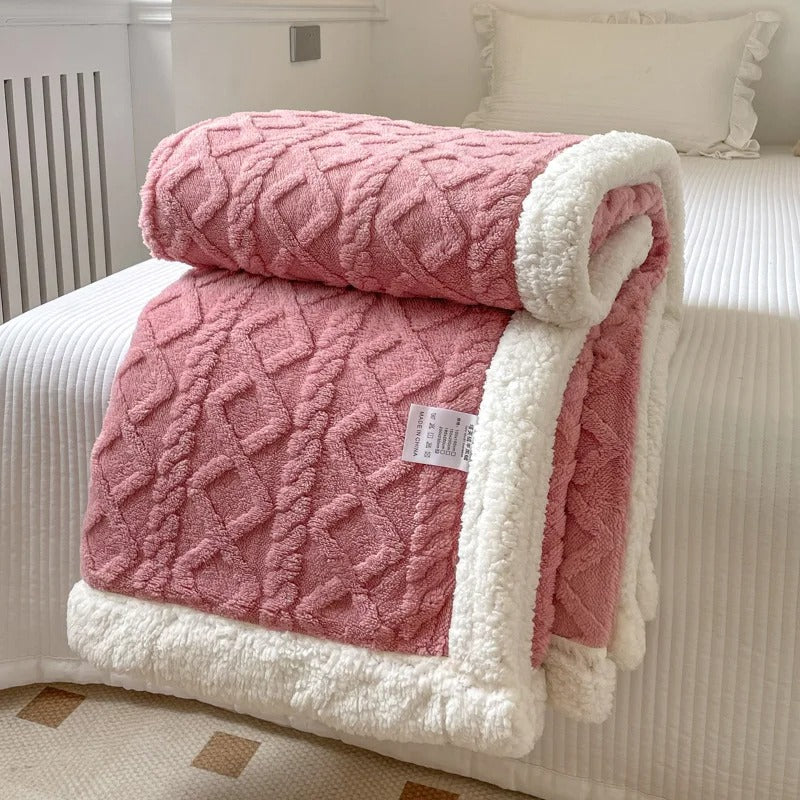 Couverture polaires douceur rose