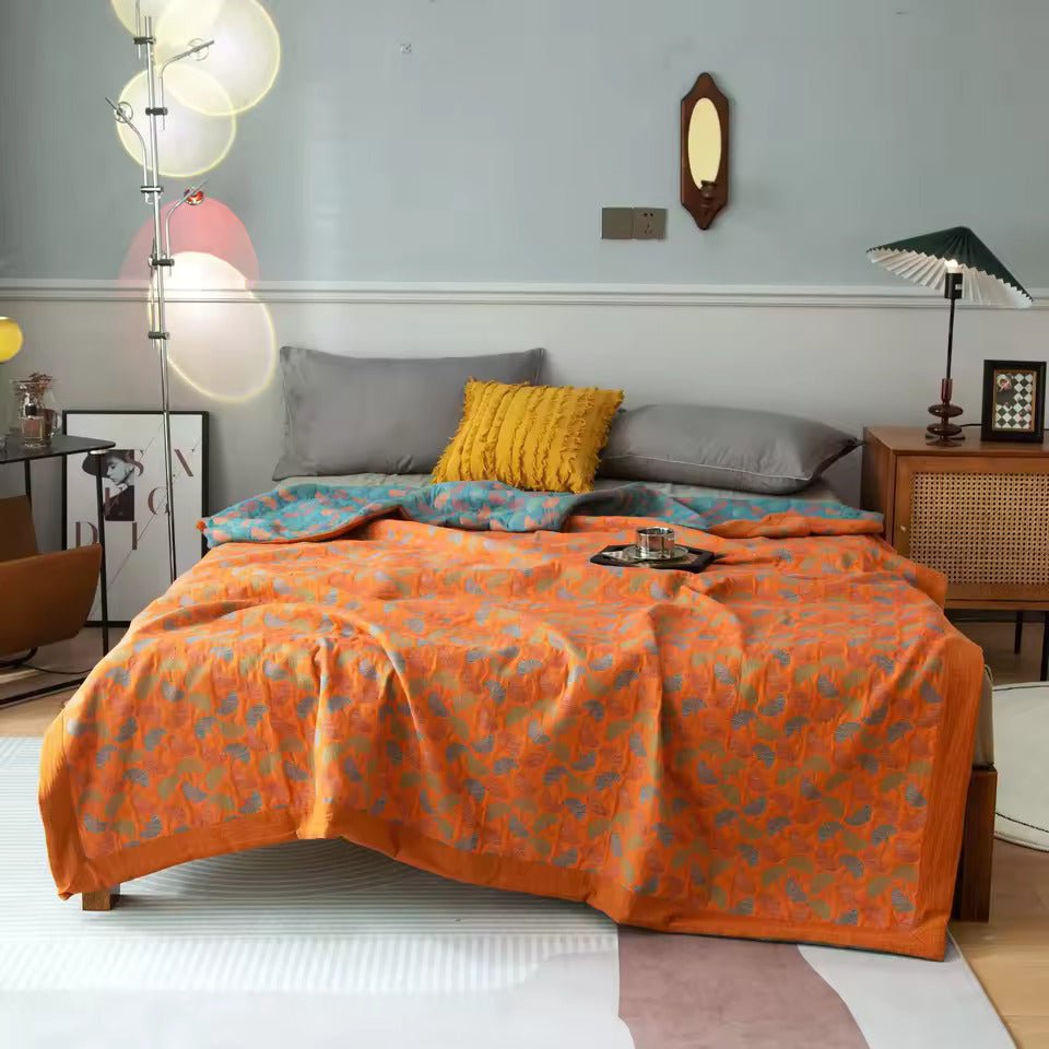 Couvre lit gaze de coton orange