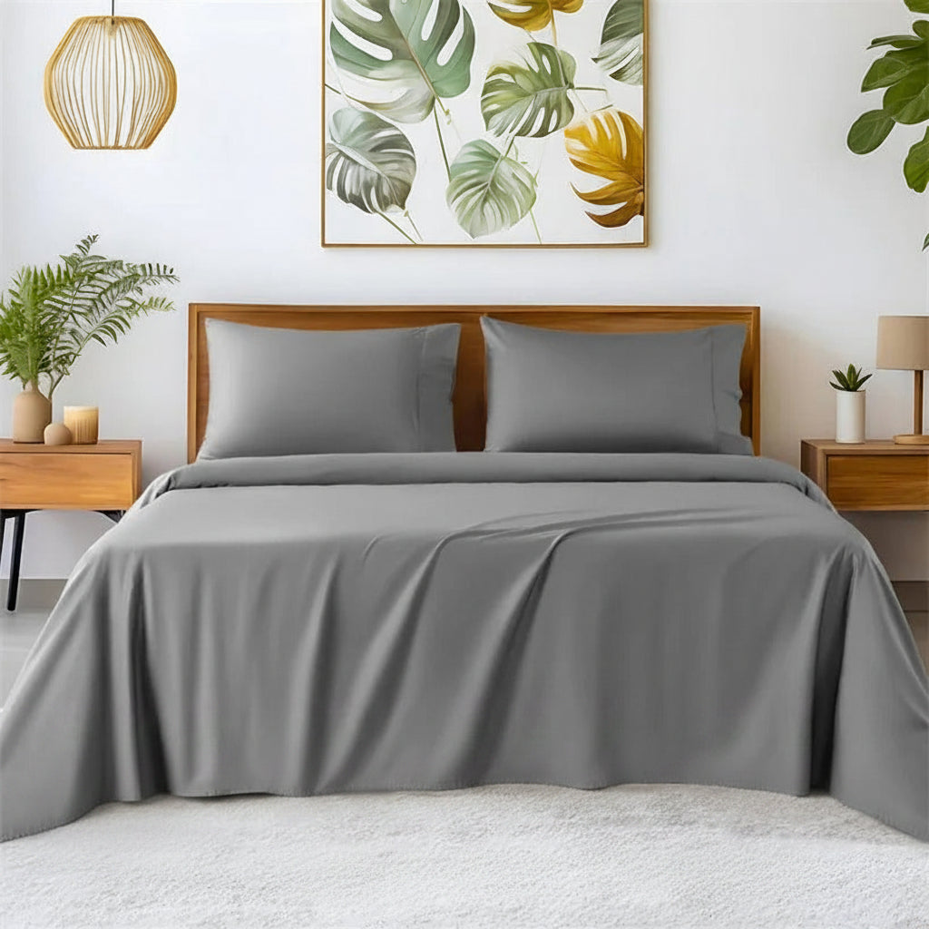 Drap coton de satin gris