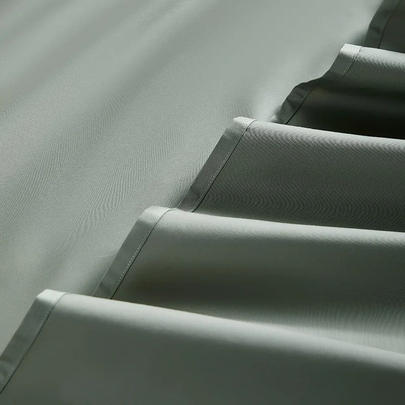 Drap coton de satin vert gris