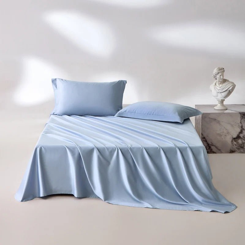 Drap de satin de coton bleu clair