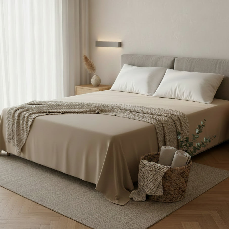 Drap en coton beige