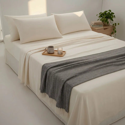 Drap en coton blanc ivoire