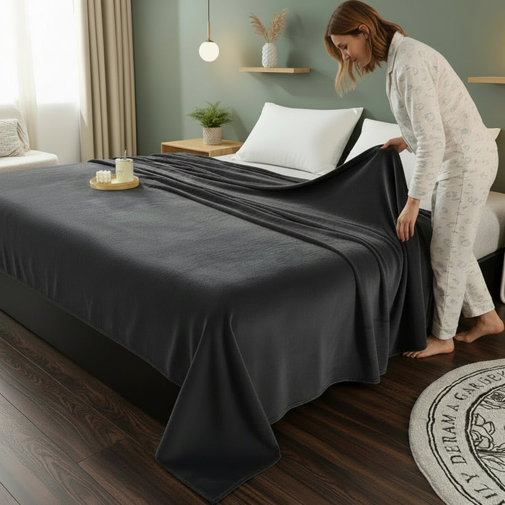 Drap en flanelle gris